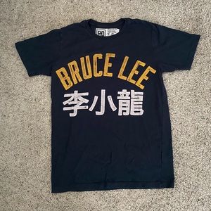 Roots of Fight Bruce Lee T Shirt Size Small Yellow White Graphic